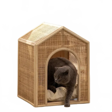 Japanischer Rattan - Gewebekatzenbett - Atmungsaktives, hohles Design für alle Jahreszeiten