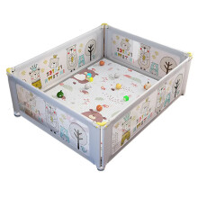 Imbaby Adjustable Baby Playpen with Anti-Collision Cartoon Design - Safe Play Fence and Ball Pool Playground for Children