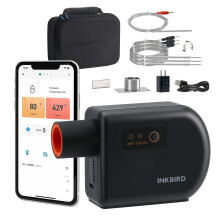 Inkbird ISC - 027BW Wi‑Fi - & Bluetooth - Grilltemperaturregler mit 4 Sonden und automatischem Räucherfan für Big Green Egg