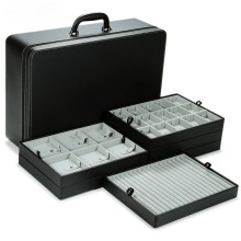 Elegante 6 - stöckige Schmuckaufbewahrungsbox für Ringe, Halsketten und Anhänger - Reisetauglicher Display - Koffer