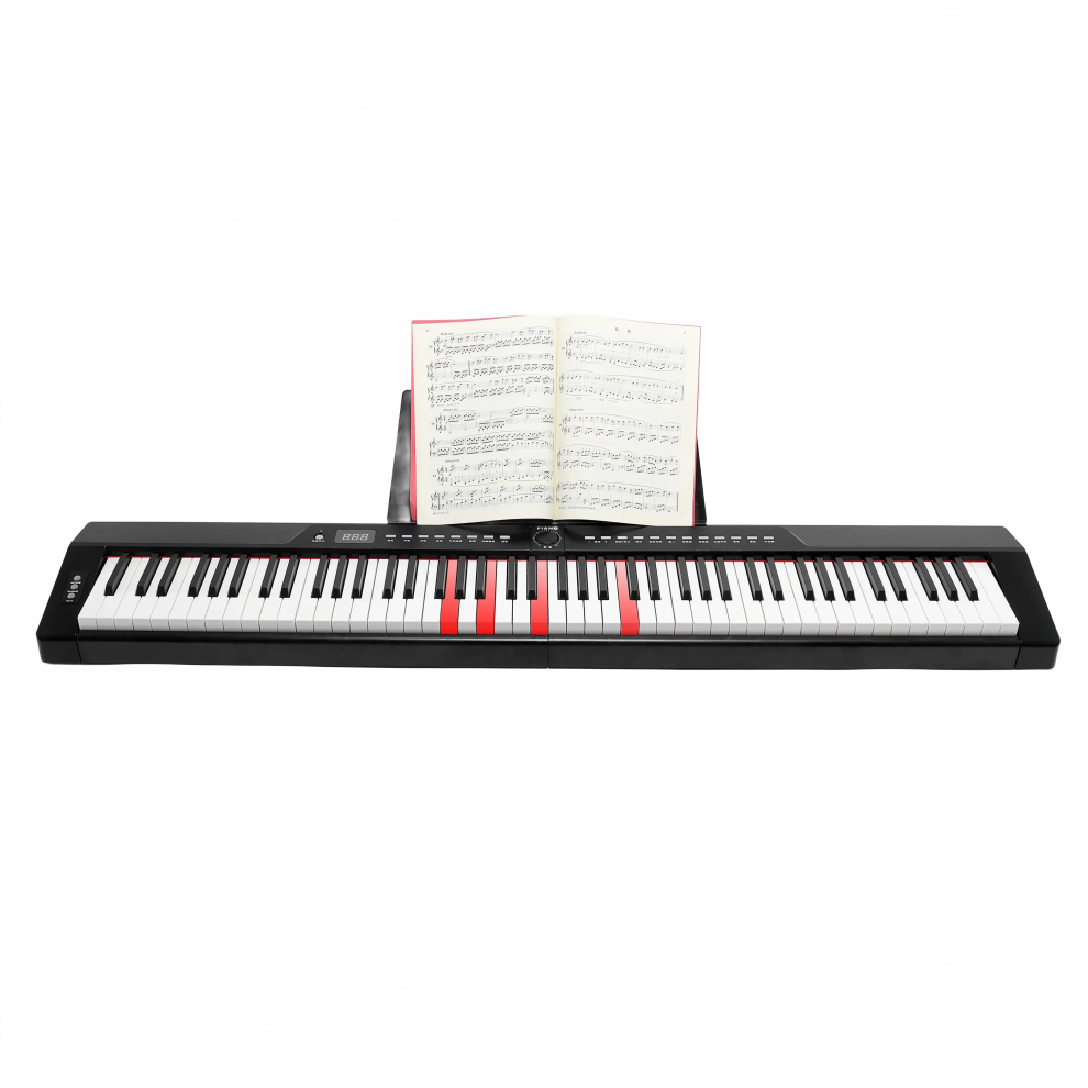 88-Key Touch Sensitive MIDI Keyboard with LED Lighting - Digital Piano for
