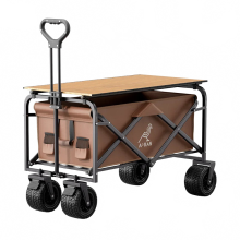 Compact Foldable Outdoor Camping Cart - Portable Hand-Pulled Small Trailer for Stylish Adventures