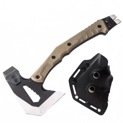 Ultimate Outdoor Survival Multi-Tool: Camping Hatchet with TPR Rubber Handle & Hammer Axe