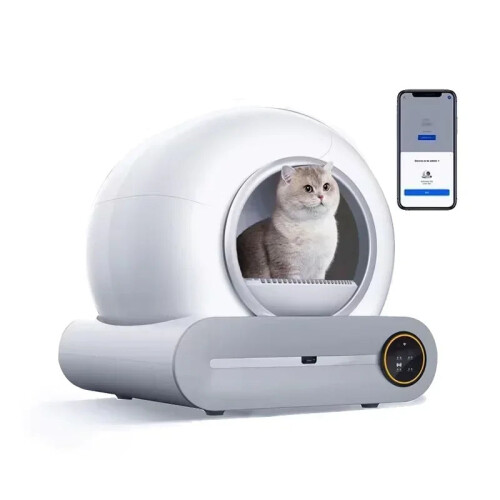 Tonepie 65L Smart Self-Cleaning Cat Litter Box with Ionic Deodorizer & App Control