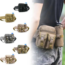 Men's Tactical Waterproof Waist Bag - Nylon Outdoor Camping & Hiking Pouch with Kettle Holder