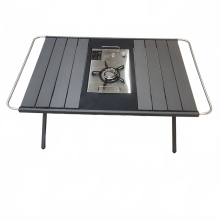 Leichtes Aluminium - Teleskop - C camping - Tisch mit integriertem Gasherd für Outdoor - Kochen und Picknicks