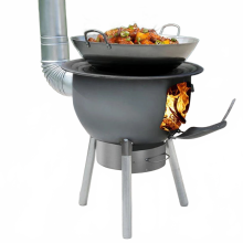 Tragbarer Outdoor - Grillständer: Vielseitiger Holzofen für Camping, Kochen und Heizen