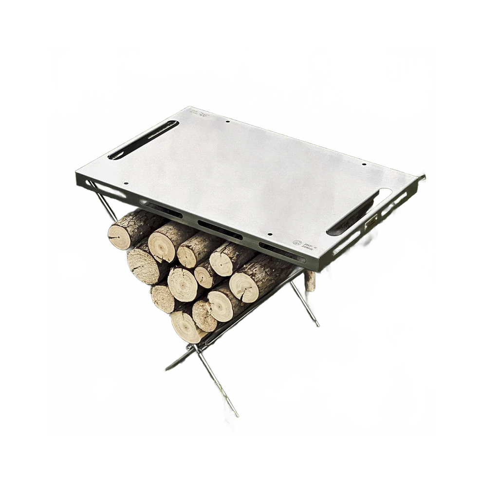Portable Stainless Steel Folding Camping Brazier Table - Outdoor Picnic Stove & Burning Station