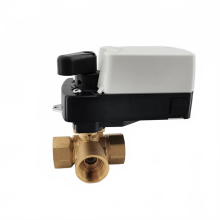 Drie-weg DN40 elektrische klep met proportionele regeling - AC100-240V, 4-20mA, 0-10V