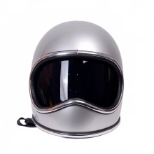 Vintage Japanese Fiberglass Space Helmet with Built-In Lenses for Harley & Cruiser Motorcycles