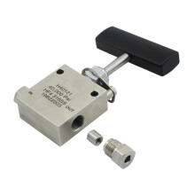 Premium Stainless Steel Needle Valve - HS20121 Model, 1/4 Connection, 15,000 PSI, Manual Control, Included