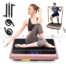 Whole Body Vibration Platform Machine with Pilates Bar & Resistance Bands for Effective Home Fitness & Weight Loss