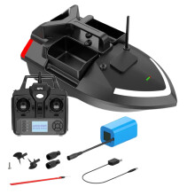 Vwvividworld 24000mAh RC Fishing Bait Boat with 2kg Load Capacity, 500m Range, Night Light, Cruise Return, and Route Correction - VX Model