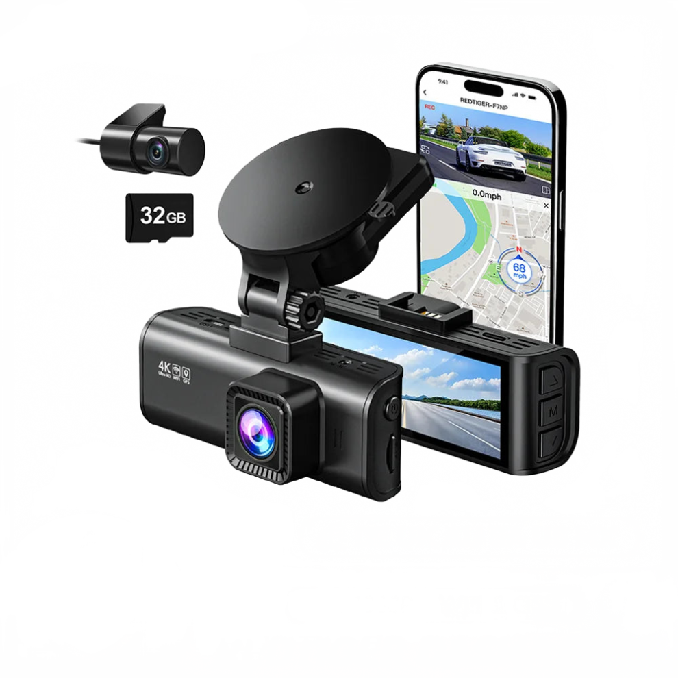 Reditiger 4K Dash Cam with 1080p HD, Built-in GPS, Android WiFi, Night Vision, and Auto Drive Vehicle Video Recorder-image-OPC-PHQ29HK-NEW