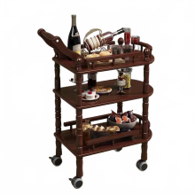 Elegante mobiele dim sum trolley van massief hout voor restaurants en thuis