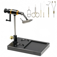Icerio 360 Rotary Fly Tying Vise & Tool Set with 200D Fly Tying Line - Ultimate Fishing Lure Maker Kit