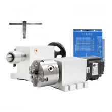 Advanced 4th Axis CNC Dividing Head Kit with 100mm 3/4 Jaw, NEMA34 Motor & Changeable Tailstock