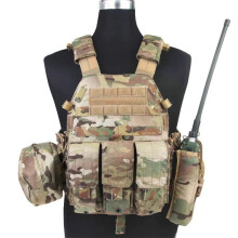 Emersongear LBT6094A Style Taktikweste mit 3 Beuteln - Airsoft - Kampf MOLLE Weste in Multicam (EM7440H)