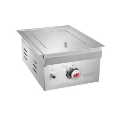 Compact Stainless Steel Smokeless Gas Barbecue Stove with Multifunctional Side Burner for Courtyard Cooking
