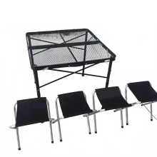 Draagbare metalen inklapbare kampeer tafel - Lichtgewicht buitenpicknick- en BBQ-essential