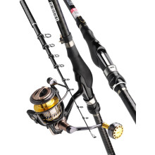 HiStar Alomachtige Rotsvisserij Combo - Hoge Koolstof Supersterke Hengel & Vislijn Set, Multi-Gameplay voor Grote Vissen (3,6 m, 3,9 m, 4,5