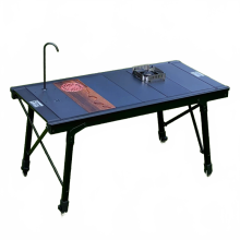 Compact aluminium legering vouwbare kampeer tafel met 3 eenheden - ideaal voor buitenbarbecues en picknicks