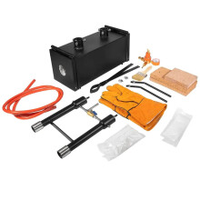 High-Performance Double Burner Propane Gas Forge - 2600F Capacity for Blacksmithing, Farrier, Knife & Tool Making - Includes Tongs & Gloves