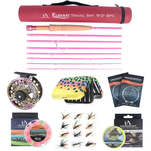 Maximumcatch 5wt Fliegenfischer - Ruten - und Rollen - Set mit Ködern und Köderbox
