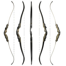 62-Inch Recurve Archery Bow for Outdoor Hunting, 20-55lbs, Right-Handed, Includes Bowstring Installation Rope