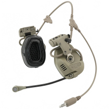 TS TAC Sky Tactical Headset mit RAC - Halterung - Kompatibel mit Ops Core ARC Helm Track, Fast ACH MICH Serie