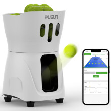 PT Minipro Compact Tennisbal Machine - App Bediening, 65-Ballen Capaciteit, 3-5 Uur Batterijduur, Draagbare Indoor Tennis Launcher
