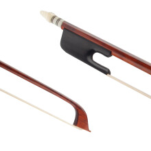 Premium Baroque Violin Bow - Snakewood Stick & White Horsehair, 4/4 Size with Ebony Frog