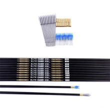 Pandarus Elite X10 Carbon Coated Aluminum Archery Arrows - 6 Pack, 12pcs, ID3, 2mm, SP325, 1000, 0.0015 Straightness, CA320, Without Vanes