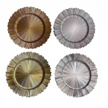 Elegant Electroplated Irregular Plastic Plates - Set of 20 for Weddings & Hotel Events