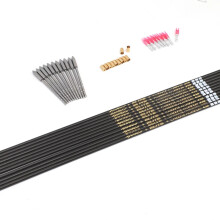 Pandarus Elite ID3 Carbon & Aluminum Arrows - 12 Pack: 2mm X10, Spine 350-1000, DIY Archery with Arrow Vanes (Shaft Not Included)