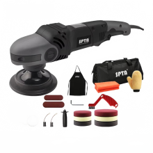 SPTA 5-inch 1380W Variabele Snelheid Roterende Polijstmachine Set met 125/150/180mm Platen voor Schuren en Waxen