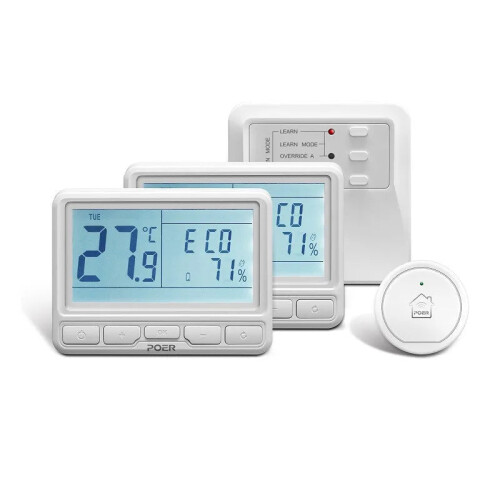Smart WiFi Digital Thermostat Set for Underfloor Heating - Programmable Wireless Room Controller with App Remote (2 Pack)