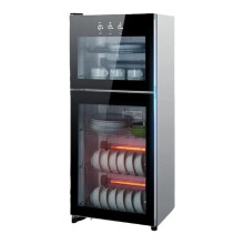 Compact roestvrijstalen dubbeldeurs desinfectiekast voor eetkamer - grote capaciteit tafelgereisterilisator