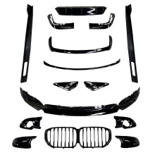 BMW X5 Black Body Kit: Komplettes Upgrade mit Frontstoßstange Lippe, Diffusor, Seitenschweller, Kühlergrill, Auspuffrohr & Spiegelabdeckungen