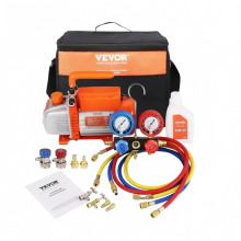 Efficiënte 3,5 CFM Enkelvoudige Stage Rotary Vane HVAC Vacuüm Pomp en AC Koelmiddel Manifold Gauge Kit voor Airconditioning Systemen