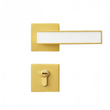 Matte Gold Solid Brass Door Handle with Silent Magnetic Lock - Simplicity Hardware