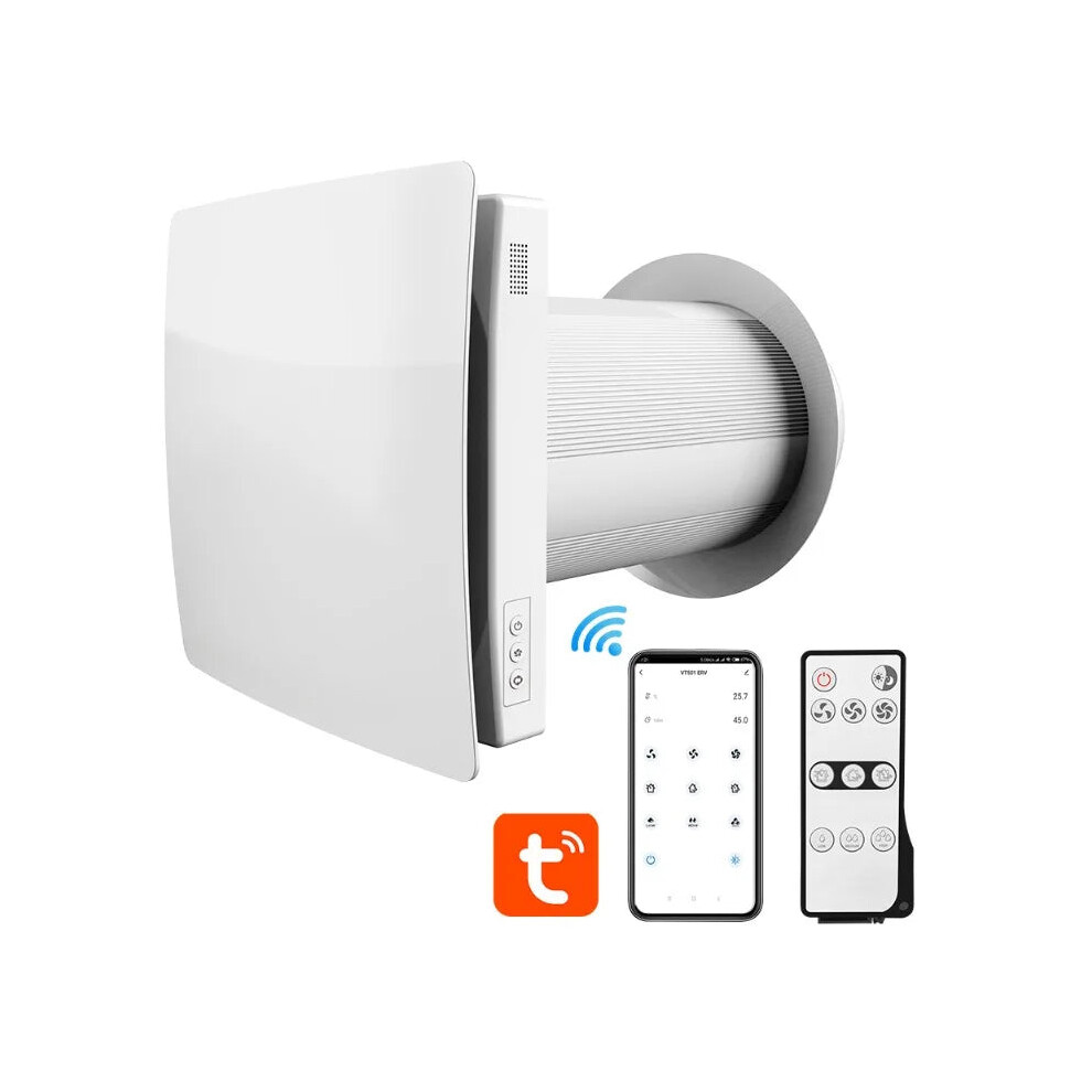 Compact Ceramic Heat Exchanger: Wall-Mounted Wifi Energy Recovery Ventilation System 7445036850855