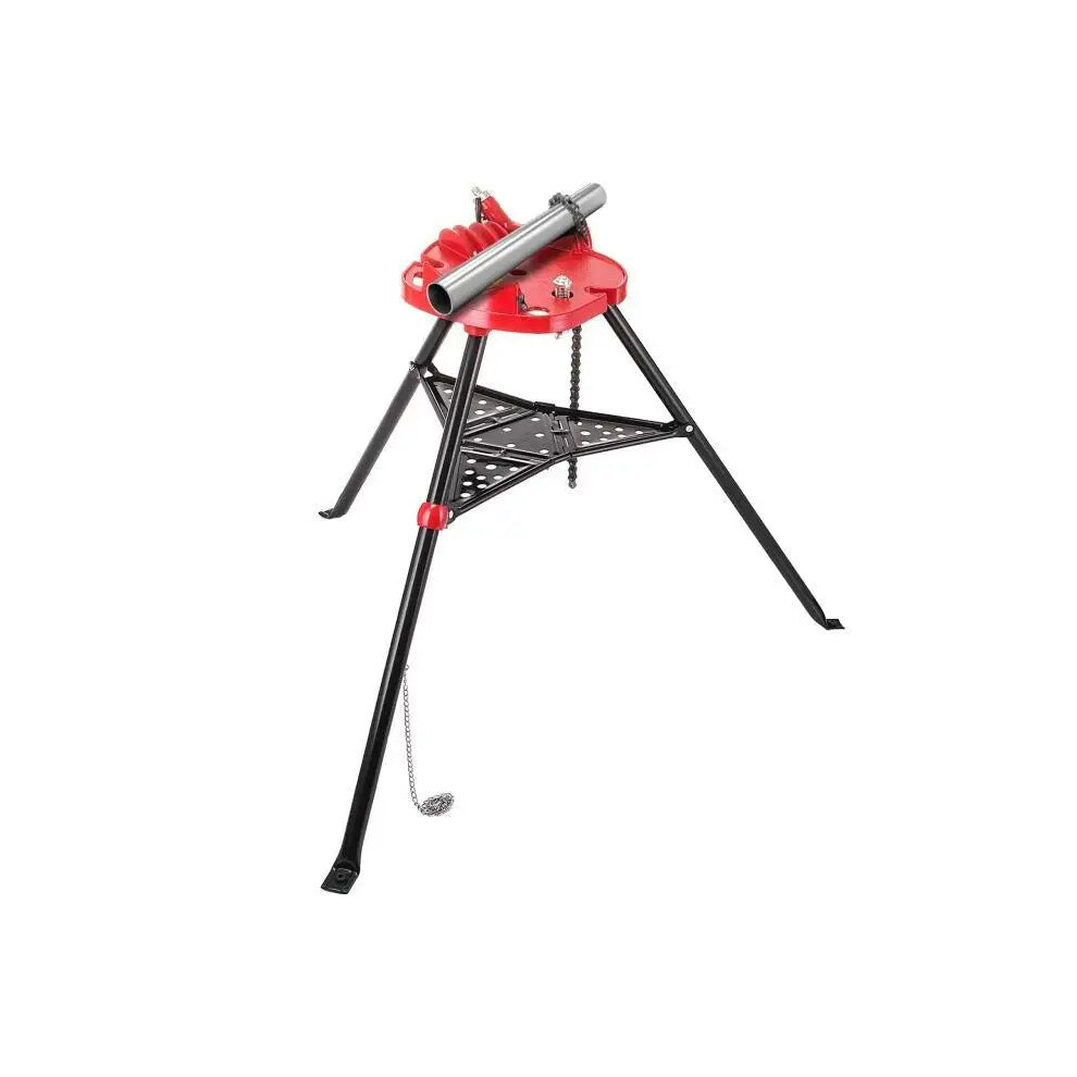 6-Inch Capacity Tripod Pipe Chain Vise With Foldable Steel Legs And Rubber Mounts - I Tri-Stand Bench Vice For Cutting Copper Pipes 744110878820