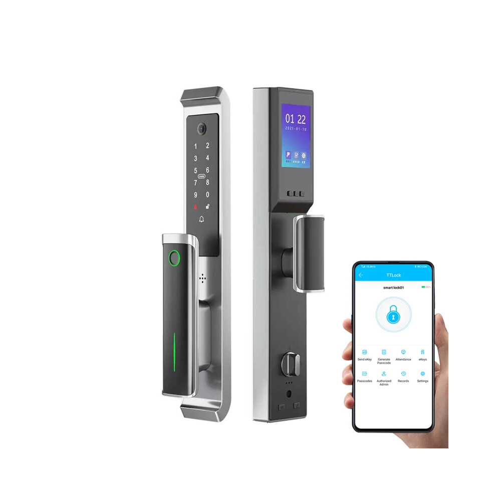 Smart Door Lock With Biometric Fingerprint, Rfid Card, Password, And Camera Integration - Ttlock App Compatible 705353745126