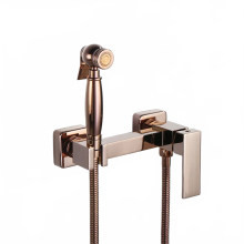 Rose Gold Luxury Handheld Bidet Sprayer - Solid Brass Hot & Cold Douche Kit Shattaf Shower Faucet (AP2274)