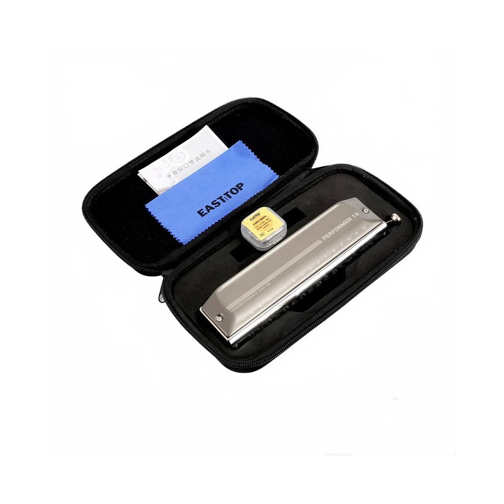 Easttop Emp-16 Chromatic Harmonica, 16-Hole, 64-Tone, Key Of C, Aluminum Comb 313049643672