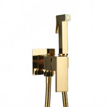 Luxurious Solid Brass Square Bidet Shower Faucet - Dual Hot & Cold Water Mixer for Toilet Hygiene