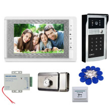 7 - Zoll - Kabel - Videogegensprechanlage mit Türklingel & Freigabemonitor für Häuser, Büros & Wohnungen