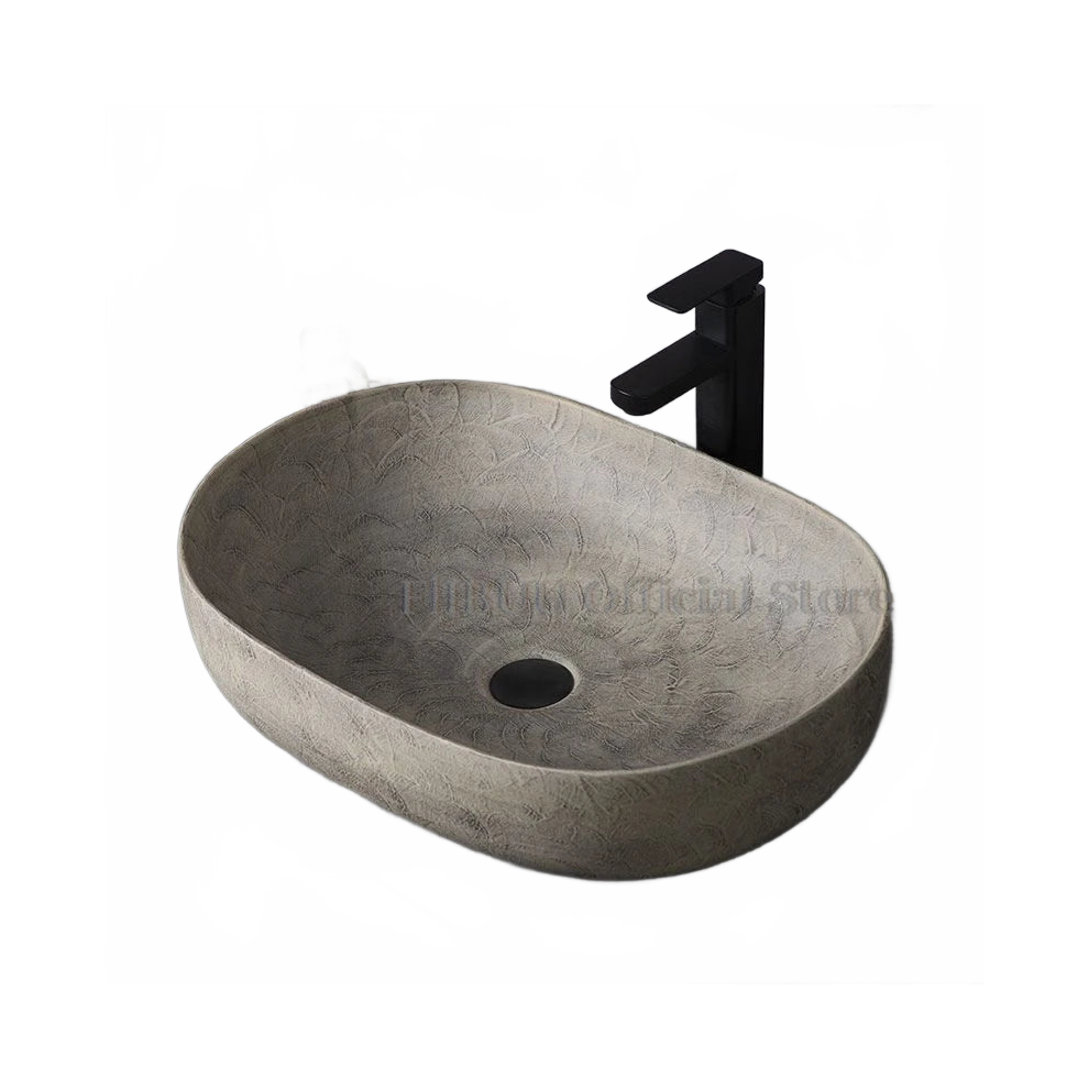 Artistic Ceramic Vessel Sink Bowl For Bathroom Countertops - Single Lavatory Wash Basin With Drain 711181315608