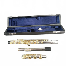 YFL 481 Professional Silver-Gold Flute: 17-Key Open/Closed C Tune with E Key